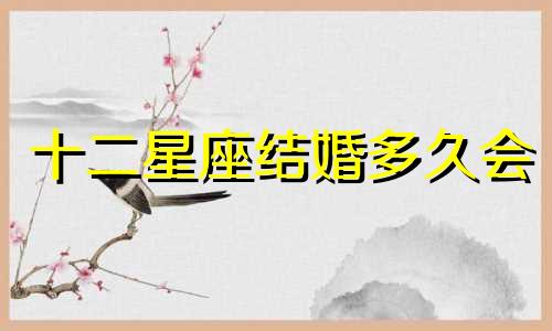 十二星座结婚多久会