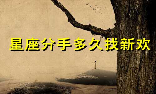 星座分手多久找新欢