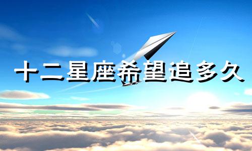 十二星座希望追多久