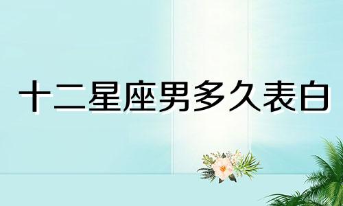十二星座男多久表白