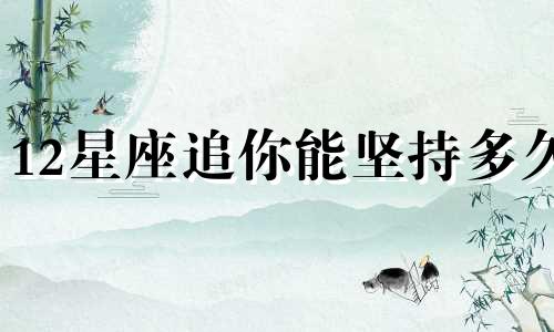 12星座追你能坚持多久