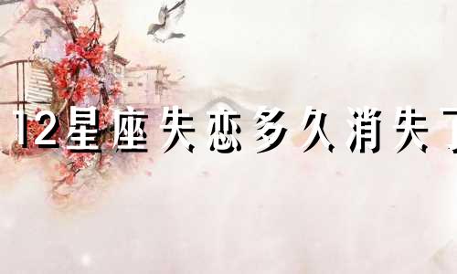 12星座失恋多久消失了