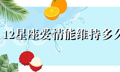12星座爱情能维持多久