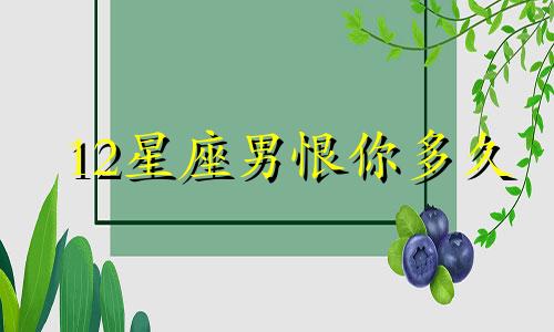12星座男恨你多久