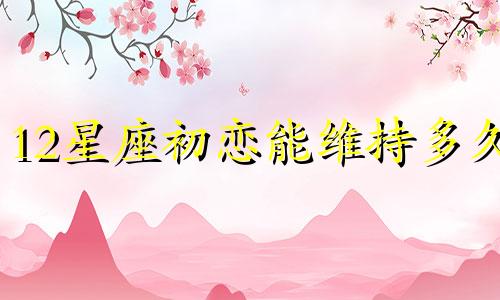 12星座初恋能维持多久