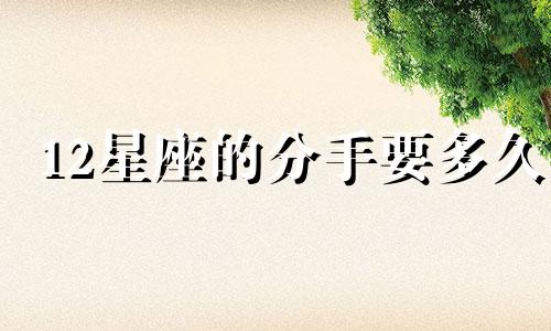 12星座的分手要多久