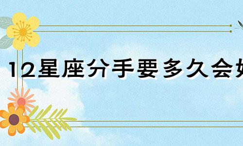 12星座分手要多久会好