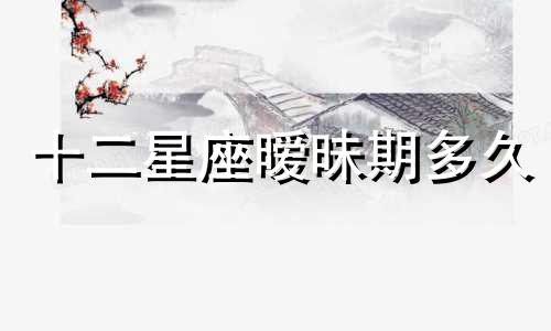 十二星座暧昧期多久
