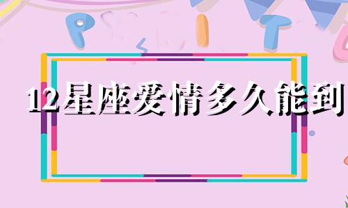 12星座爱情多久能到