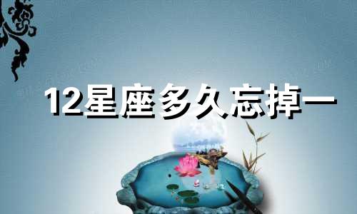 12星座多久忘掉一