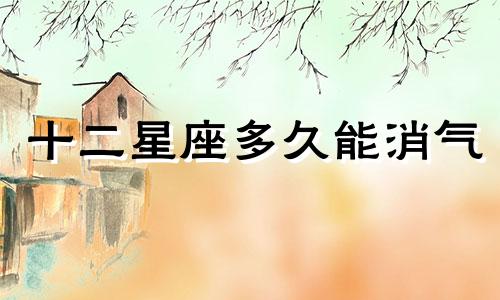 十二星座多久能消气