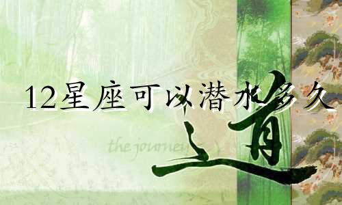 12星座可以潜水多久