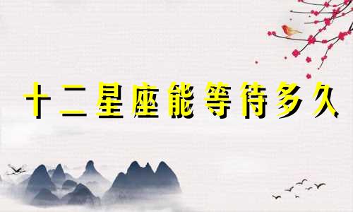 十二星座能等待多久