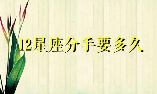 12星座分手要多久