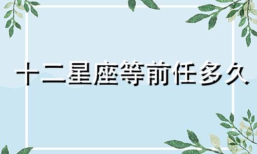 十二星座等前任多久