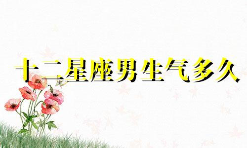 十二星座男生气多久