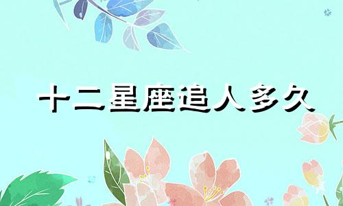 十二星座追人多久