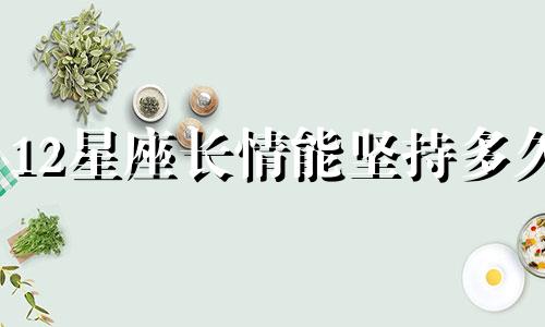 12星座长情能坚持多久