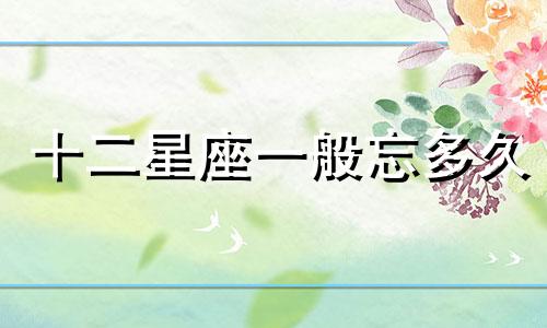 十二星座一般忘多久