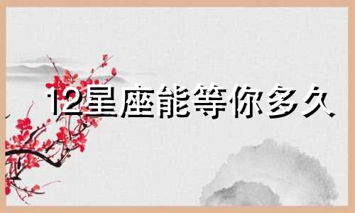 12星座能等你多久