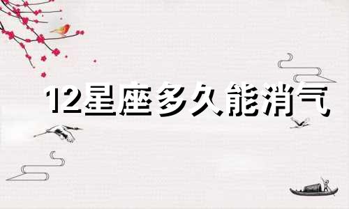 12星座多久能消气