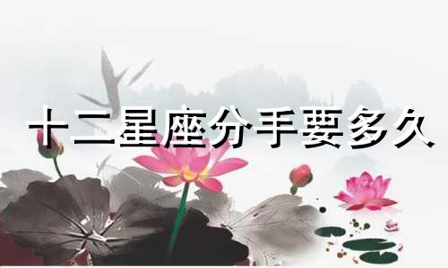 十二星座分手要多久