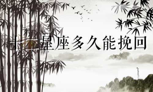 十二星座多久能挽回