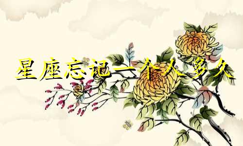 星座忘记一个人多久