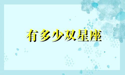 有多少双星座