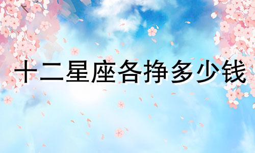 十二星座各挣多少钱