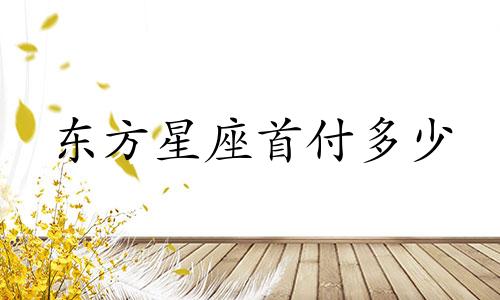 东方星座首付多少