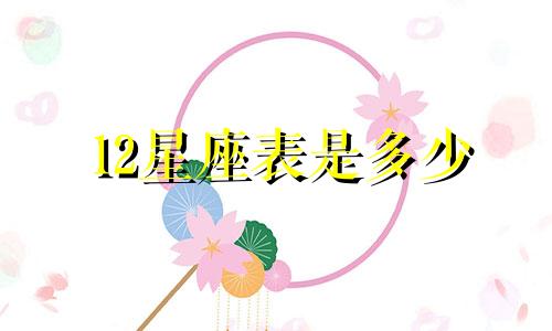 12星座表是多少