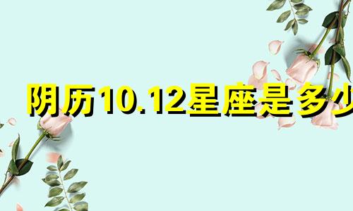阴历10.12星座是多少