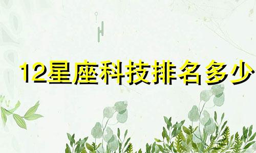 12星座科技排名多少
