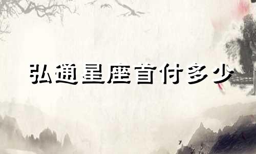 弘通星座首付多少