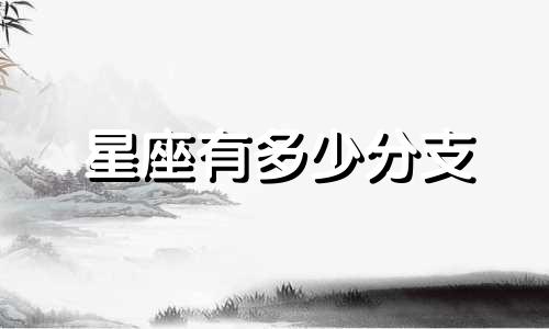 星座有多少分支