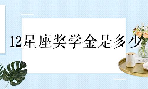 12星座奖学金是多少