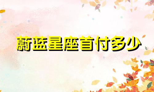 蔚蓝星座首付多少