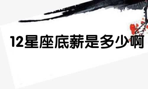 12星座底薪是多少啊