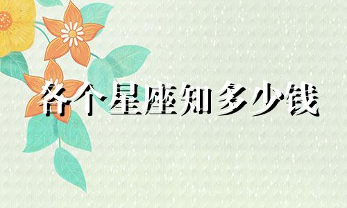 各个星座知多少钱