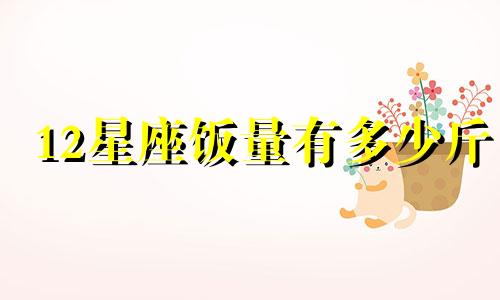 12星座饭量有多少斤
