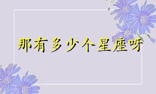 那有多少个星座呀