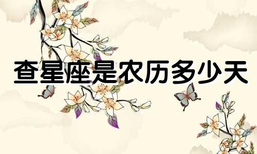 查星座是农历多少天
