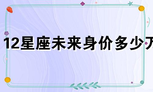 12星座未来身价多少万