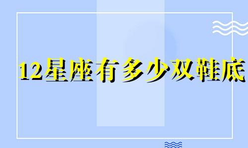 12星座有多少双鞋底