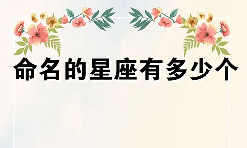 命名的星座有多少个