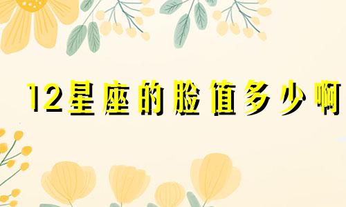 12星座的脸值多少啊