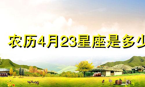 农历4月23星座是多少