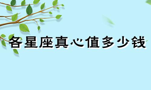 各星座真心值多少钱