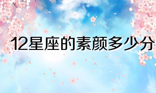 12星座的素颜多少分